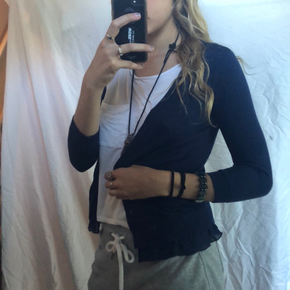 Navy blue cardigan!